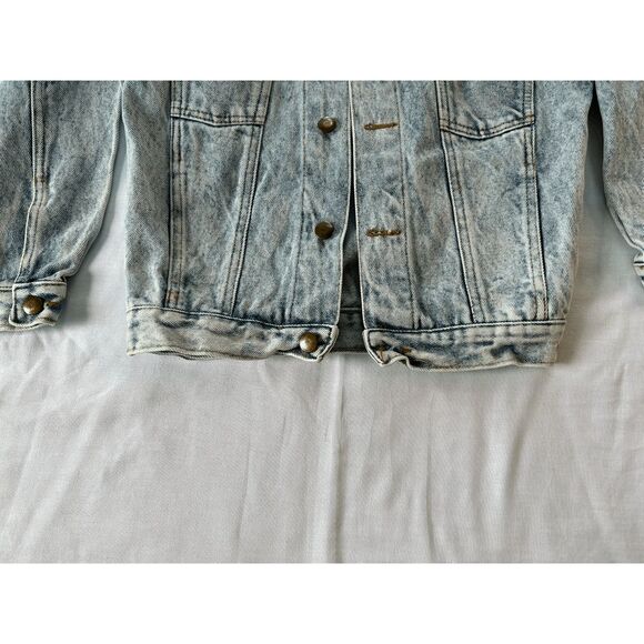 Women's Vintage Acid Wash Jean Jacket Size Small, Buttons, Gold Thread Y2K, 90's - Picture 7 of 9